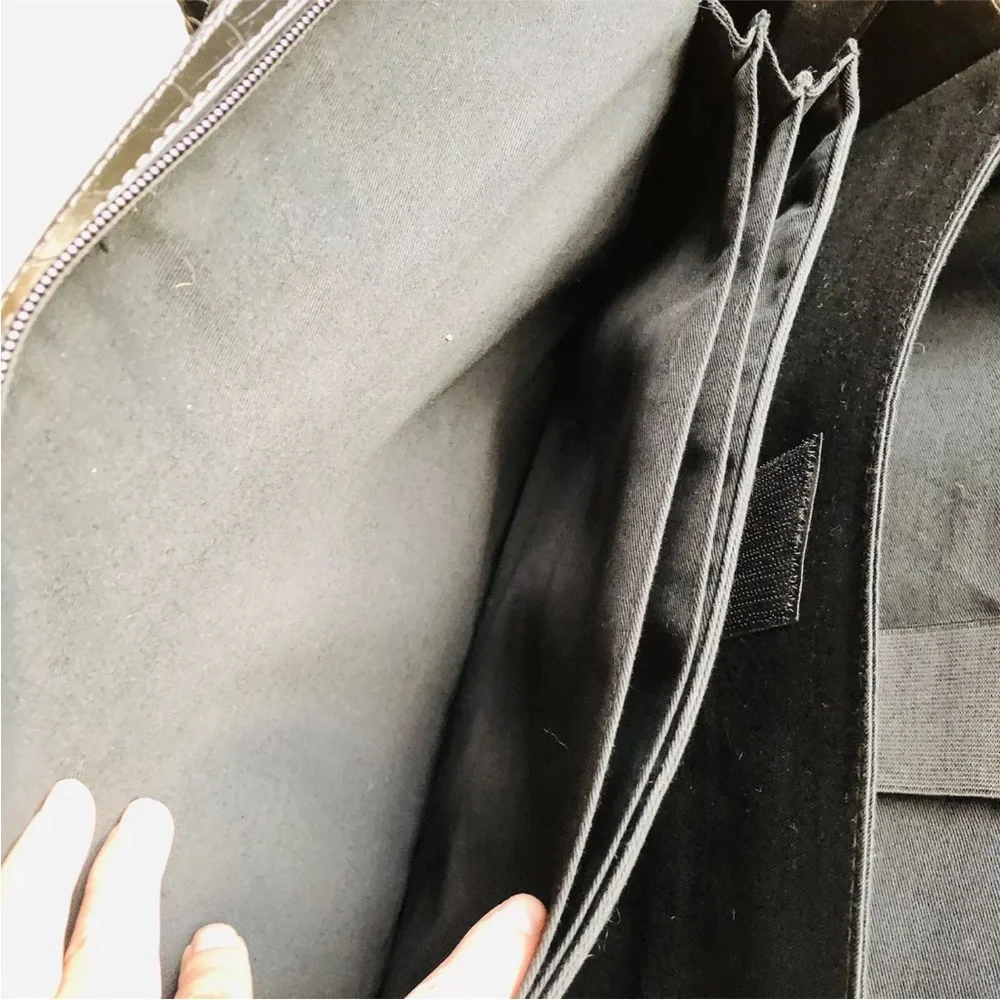 Coldwater Creek Laptop Bag Black Faux Leather Metal Embellished 15
